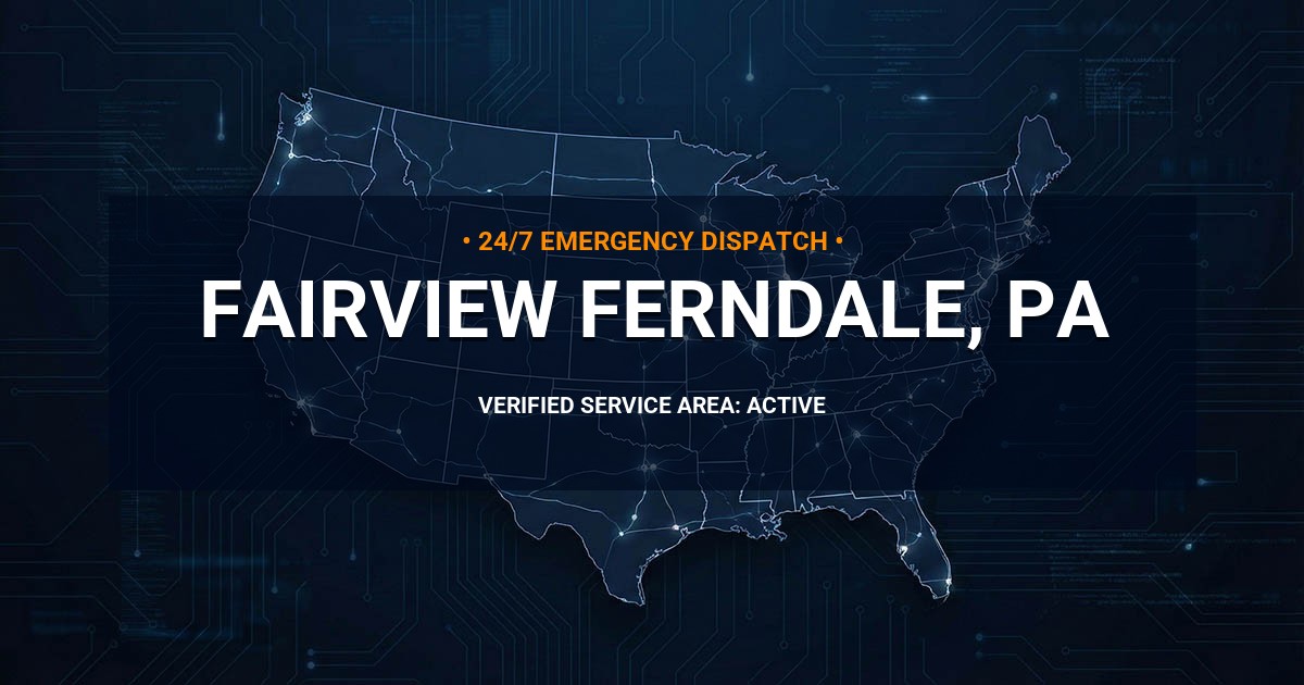 Emergency Plumbing Dispatch Map for Plumbing Services: Fairview-Ferndale, PA