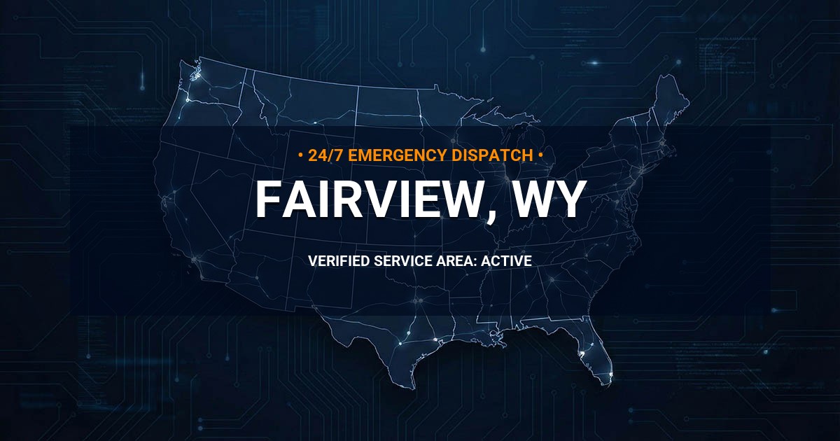 Emergency Plumbing Dispatch Map for Plumbing Services: Fairview, WY