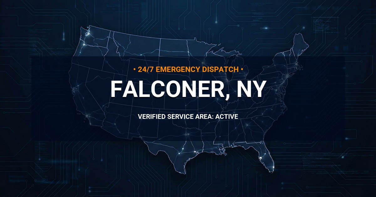 Emergency Plumbing Dispatch Map for Plumbing Services: Falconer, NY