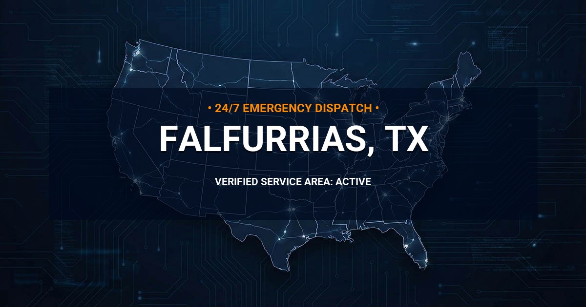 Emergency Plumbing Dispatch Map for Plumbing Services: Falfurrias, TX