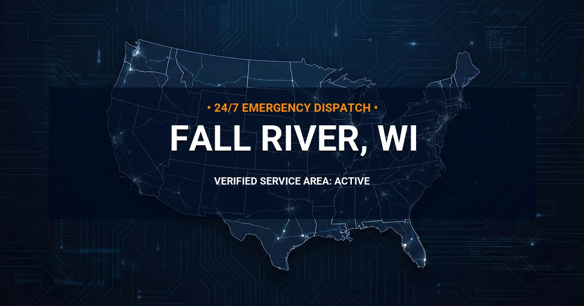 Emergency Plumbing Dispatch Map for Plumbing Services: Fall River, WI