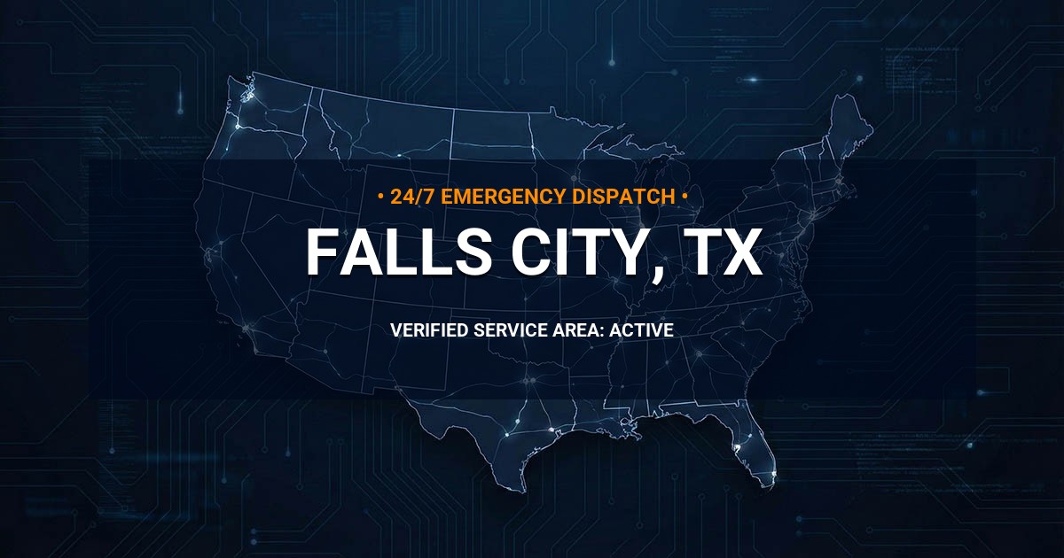 Emergency Plumbing Dispatch Map for Plumbing Services: Falls City, TX