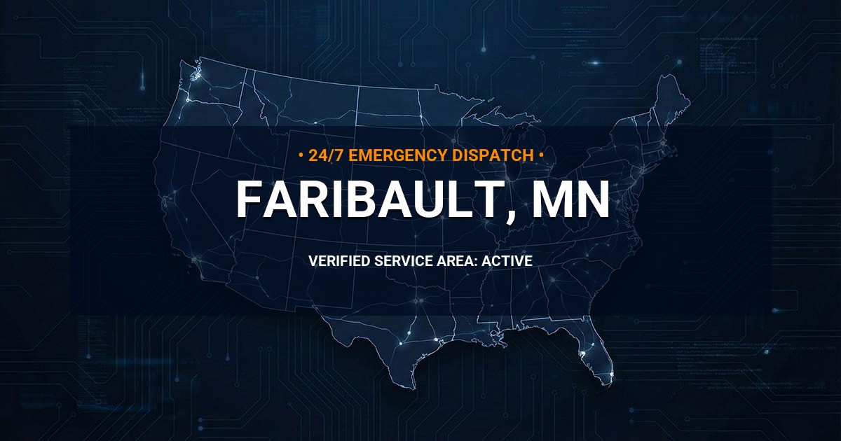 Emergency Plumbing Dispatch Map for Plumbing Services: Faribault, MN