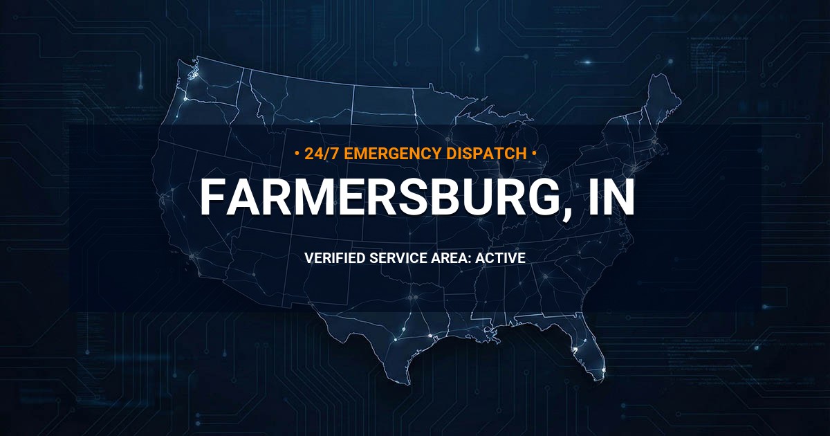 Emergency Plumbing Dispatch Map for Plumbing Services: Farmersburg, IN