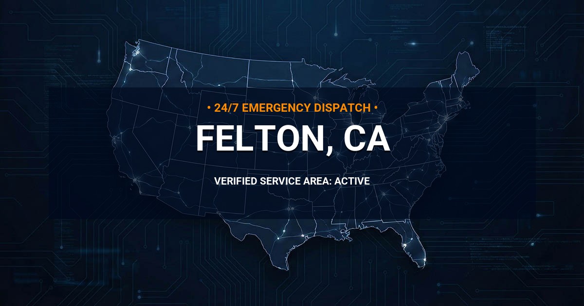 Emergency Plumbing Dispatch Map for Plumbing Services: Felton, CA