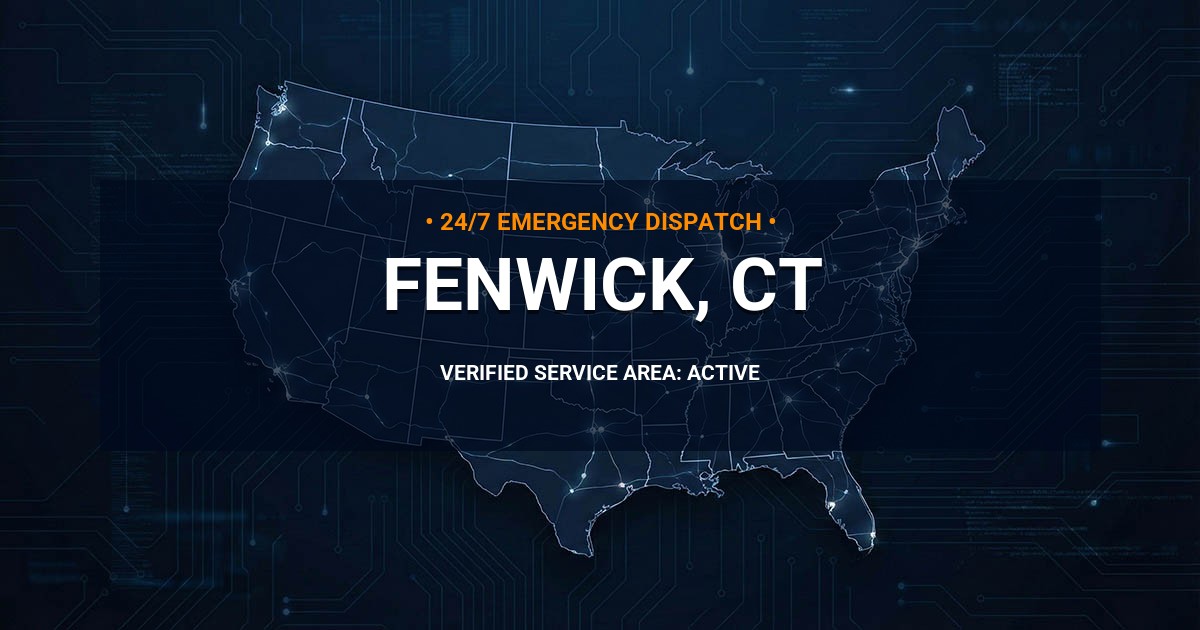 Emergency Plumbing Dispatch Map for Plumbing Services: Fenwick, CT