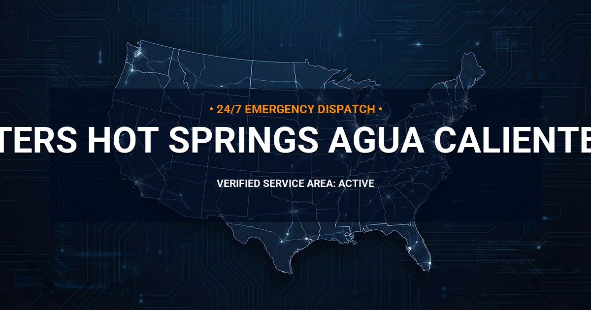 Emergency Plumbing Dispatch Map for Plumbing Services: Fetters Hot Springs-Agua Caliente, CA
