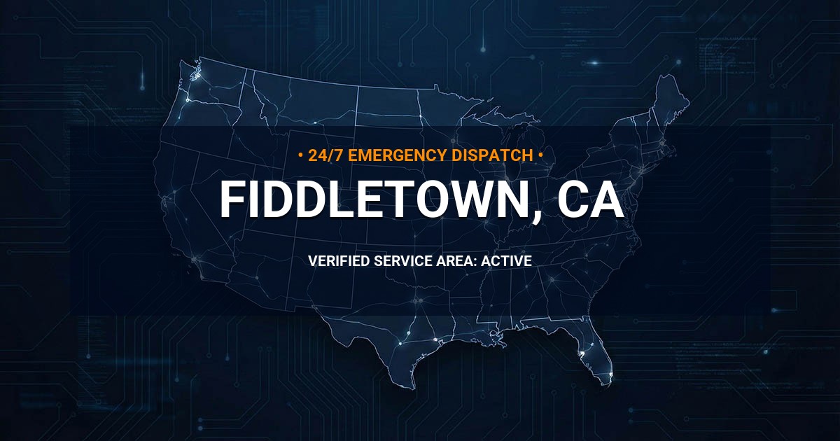 Emergency Plumbing Dispatch Map for Plumbing Services: Fiddletown, CA
