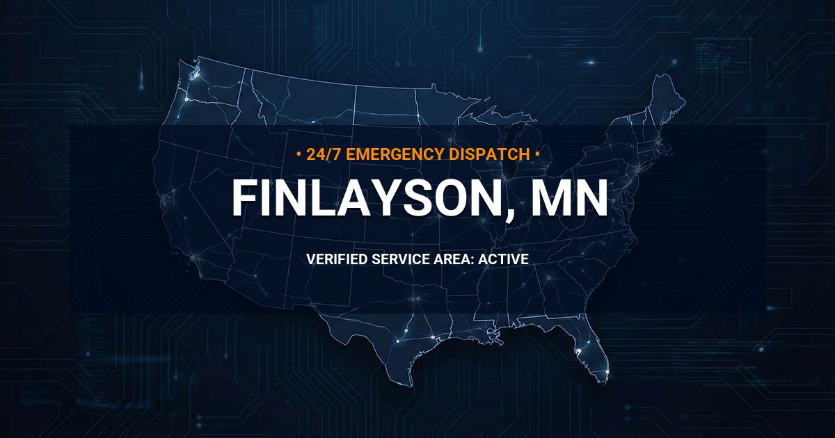 Emergency Plumbing Dispatch Map for Plumbing Services: Finlayson, MN