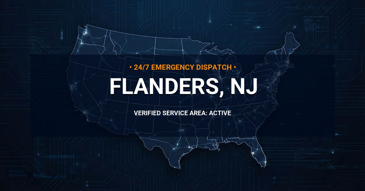 Emergency Plumbing Dispatch Map for Plumbing Services: Flanders, NJ