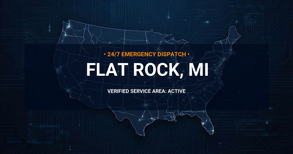 Emergency Plumbing Dispatch Map for Plumbing Services: Flat Rock, MI