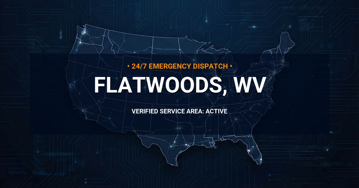 Emergency Plumbing Dispatch Map for Plumbing Services: Flatwoods, WV