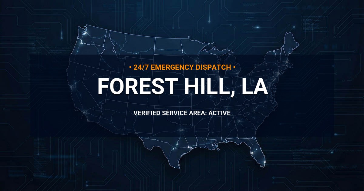 Emergency Plumbing Dispatch Map for Plumbing Services: Forest Hill, LA