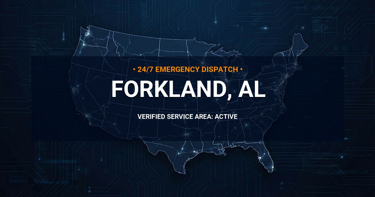 Emergency Plumbing Dispatch Map for Plumbing Services: Forkland, AL