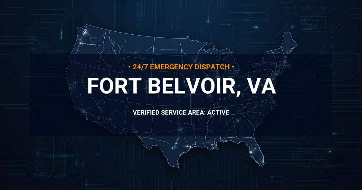 Emergency Plumbing Dispatch Map for Plumbing Services: Fort Belvoir, VA