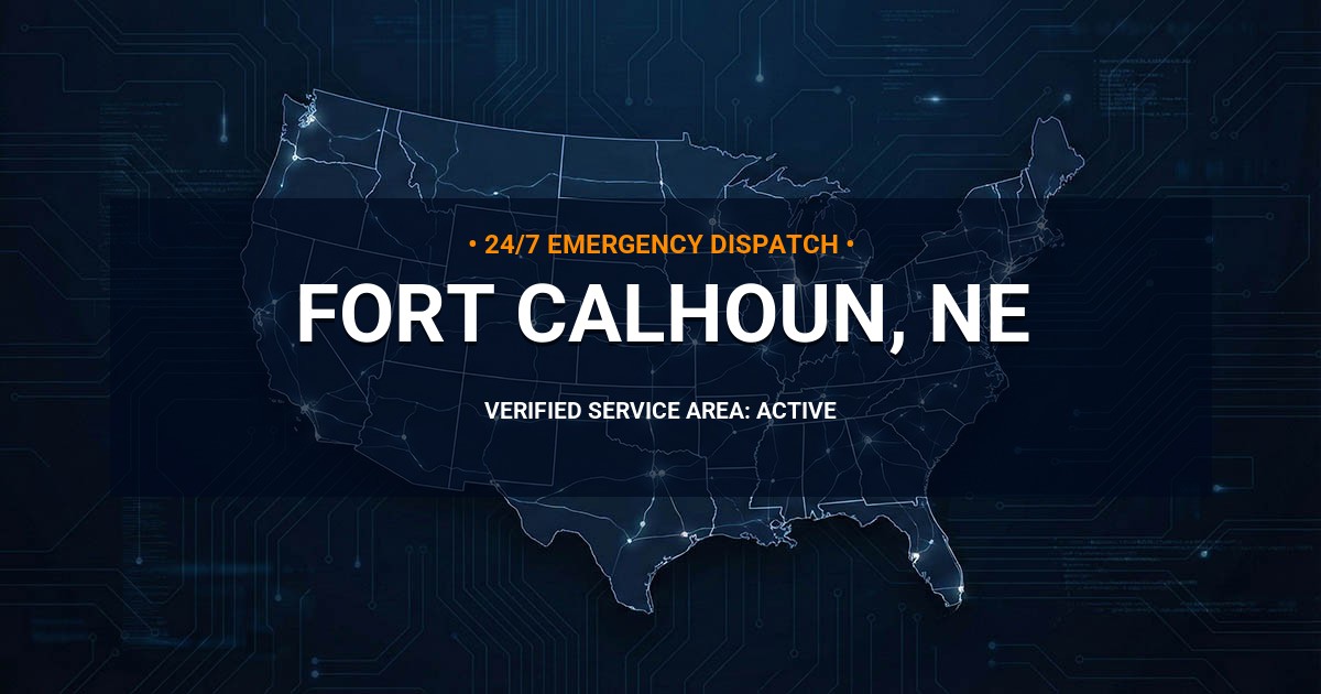 Emergency Plumbing Dispatch Map for Plumbing Services: Fort Calhoun, NE