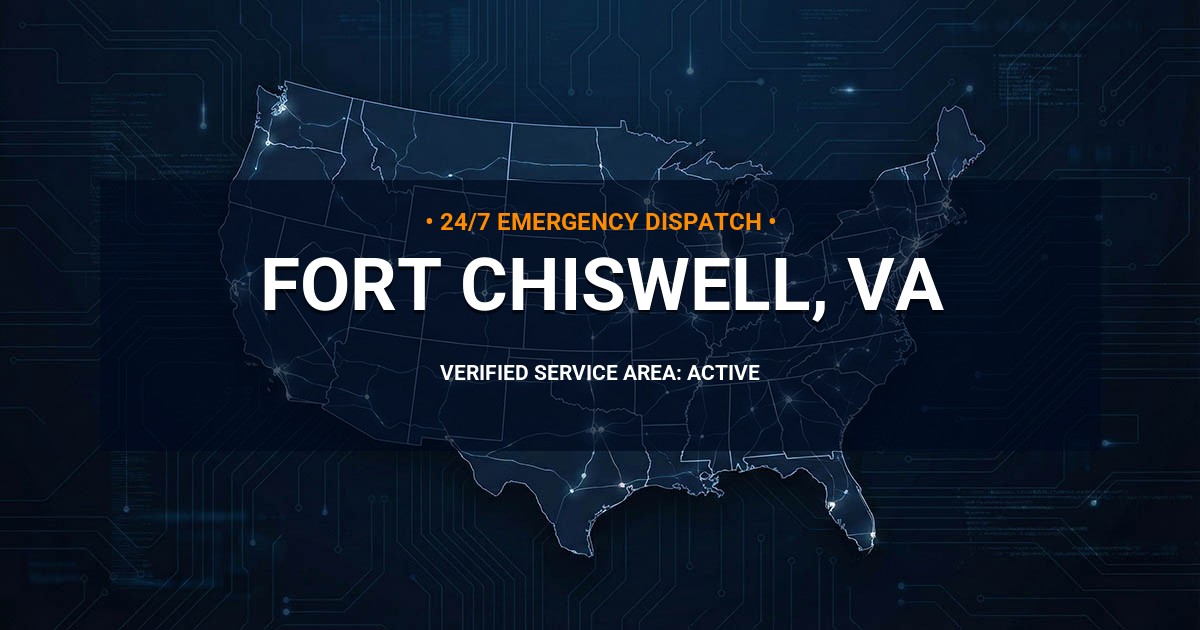Emergency Plumbing Dispatch Map for Plumbing Services: Fort Chiswell, VA