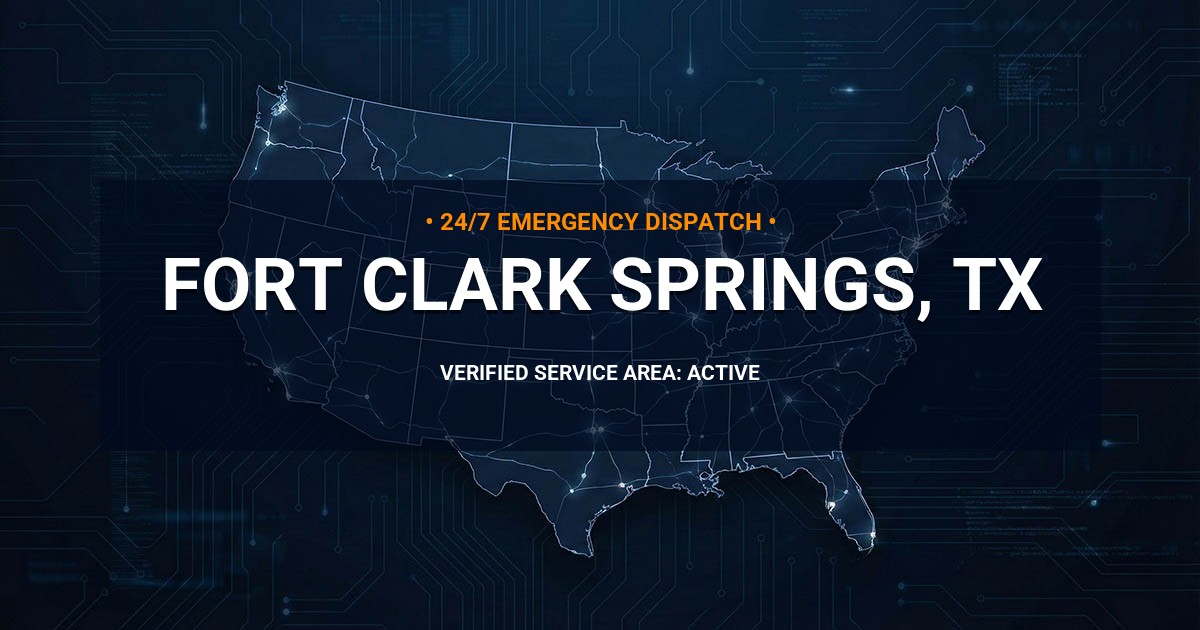 Emergency Plumbing Dispatch Map for Plumbing Services: Fort Clark Springs, TX