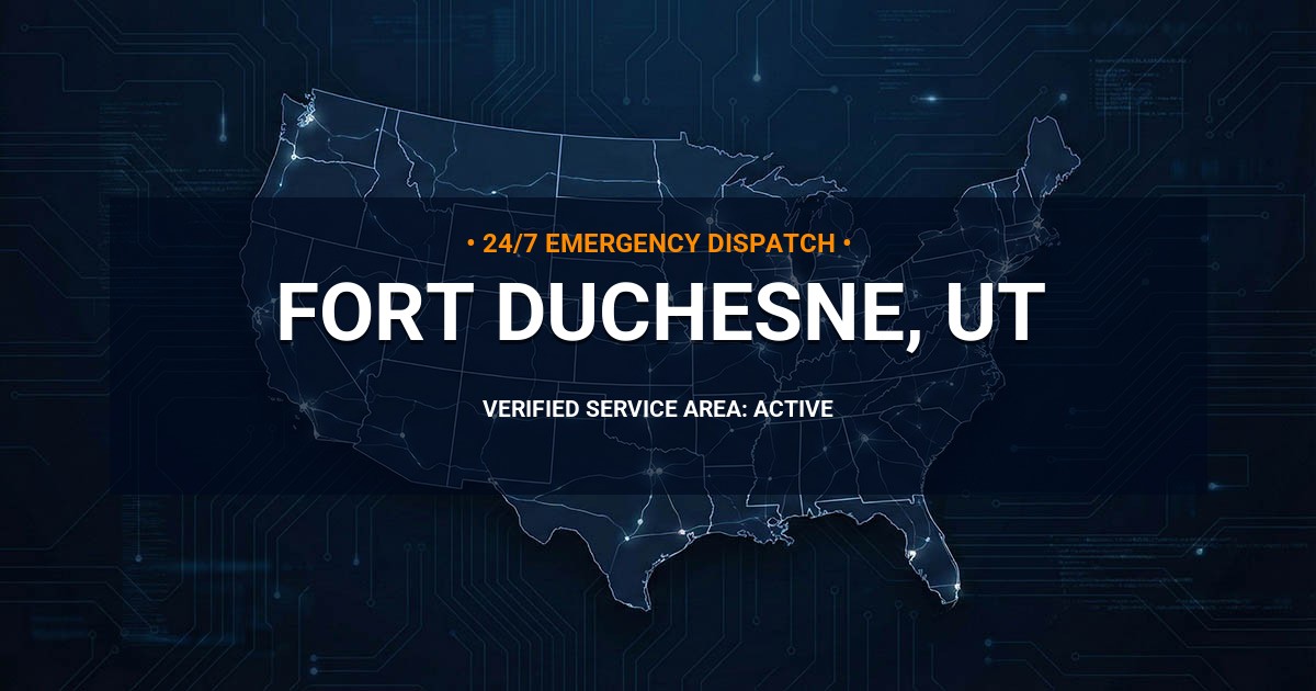 Emergency Plumbing Dispatch Map for Plumbing Services: Fort Duchesne, UT