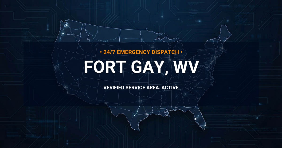 Emergency Plumbing Dispatch Map for Plumbing Services: Fort Gay, WV