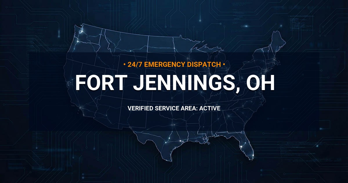 Emergency Plumbing Dispatch Map for Plumbing Services: Fort Jennings, OH