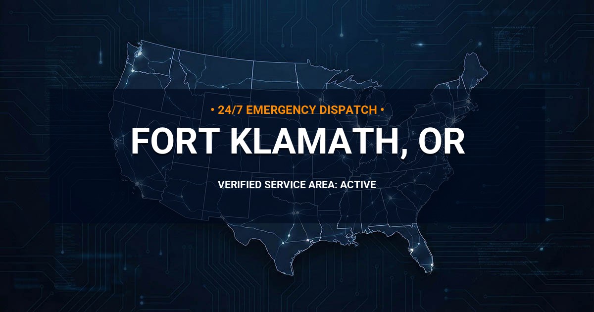 Emergency Plumbing Dispatch Map for Plumbing Services: Fort Klamath, OR