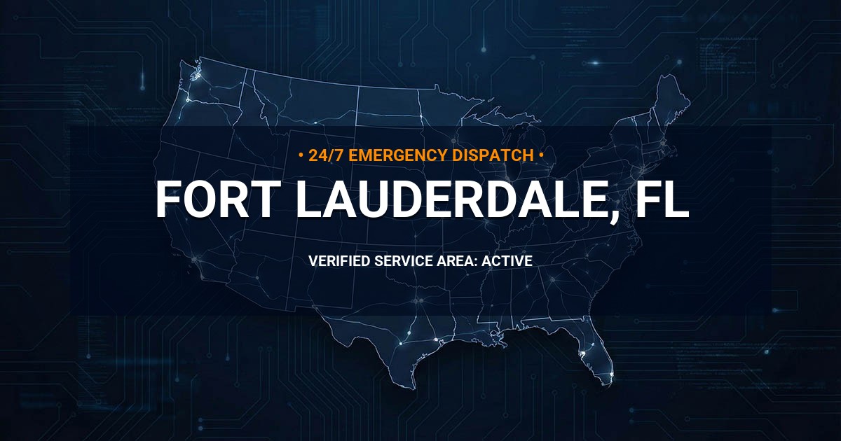Emergency Plumbing Dispatch Map for Plumbing Services: Fort Lauderdale, FL