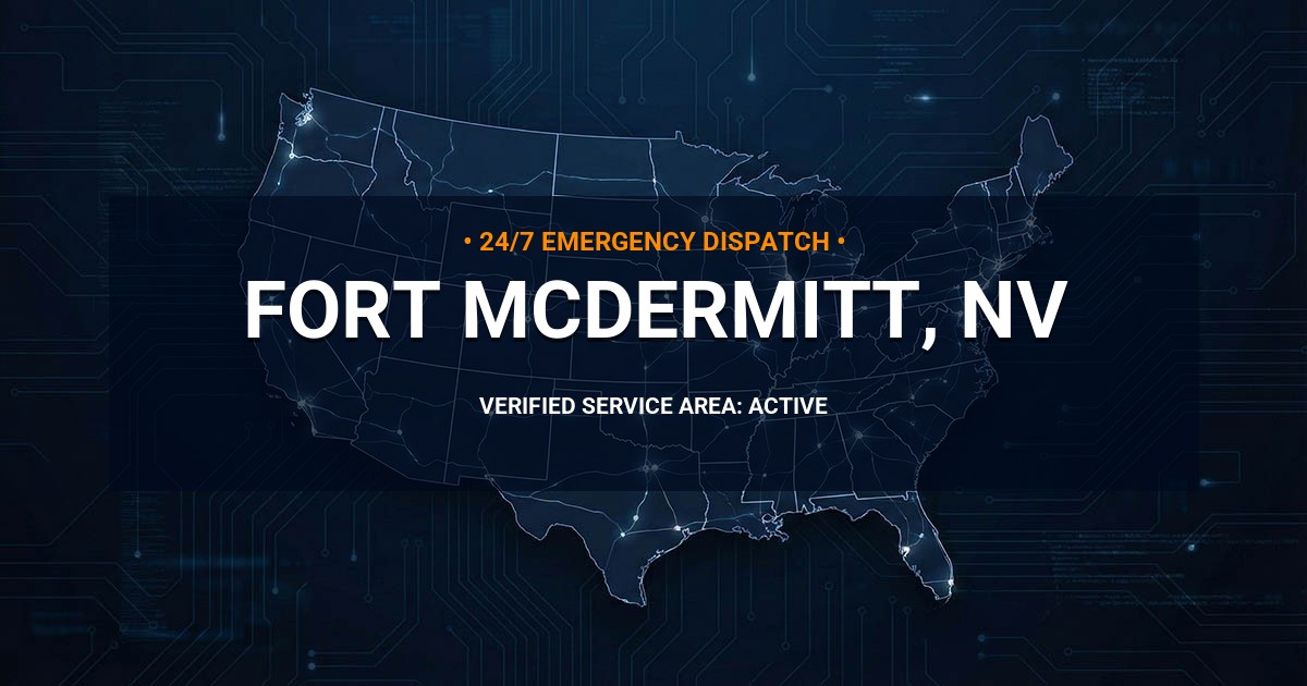 Emergency Plumbing Dispatch Map for Plumbing Services: Fort McDermitt, NV