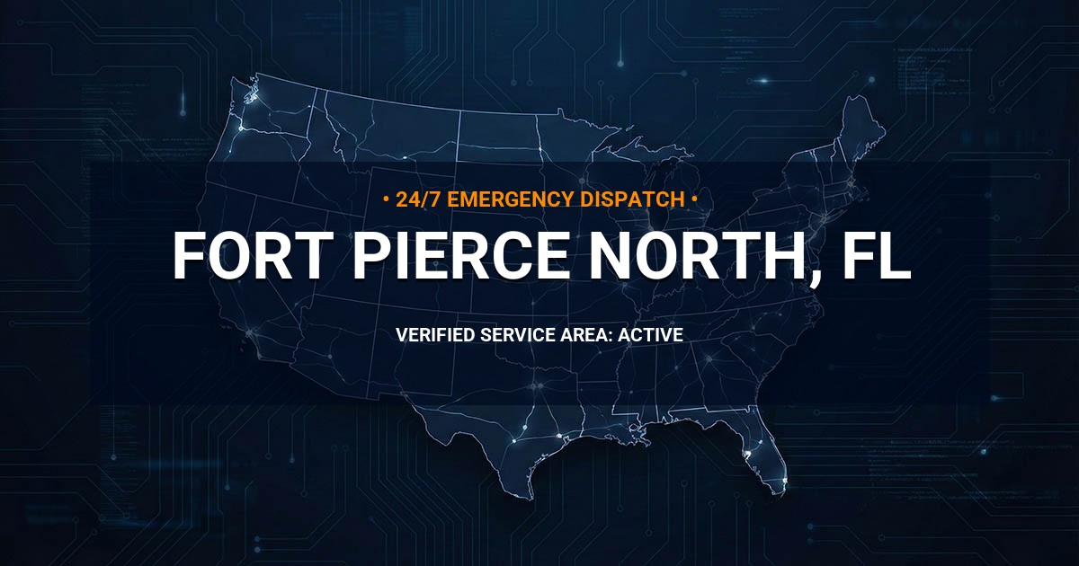 Emergency Plumbing Dispatch Map for Plumbing Services: Fort Pierce North, FL