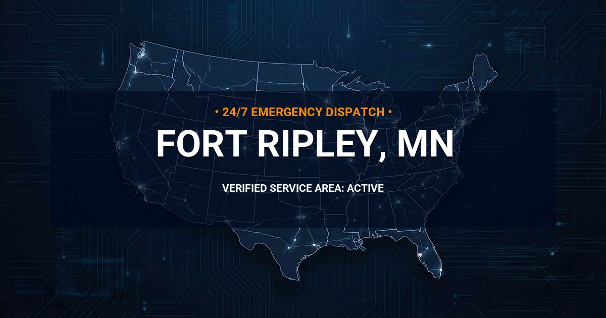 Emergency Plumbing Dispatch Map for Plumbing Services: Fort Ripley, MN