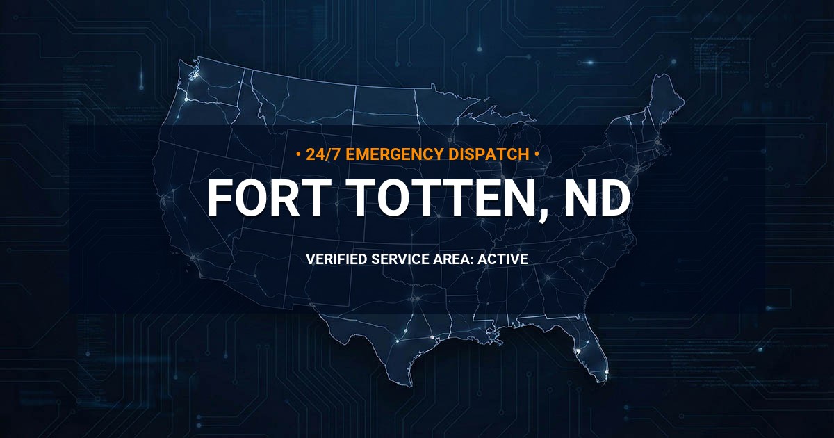 Emergency Plumbing Dispatch Map for Plumbing Services: Fort Totten, ND