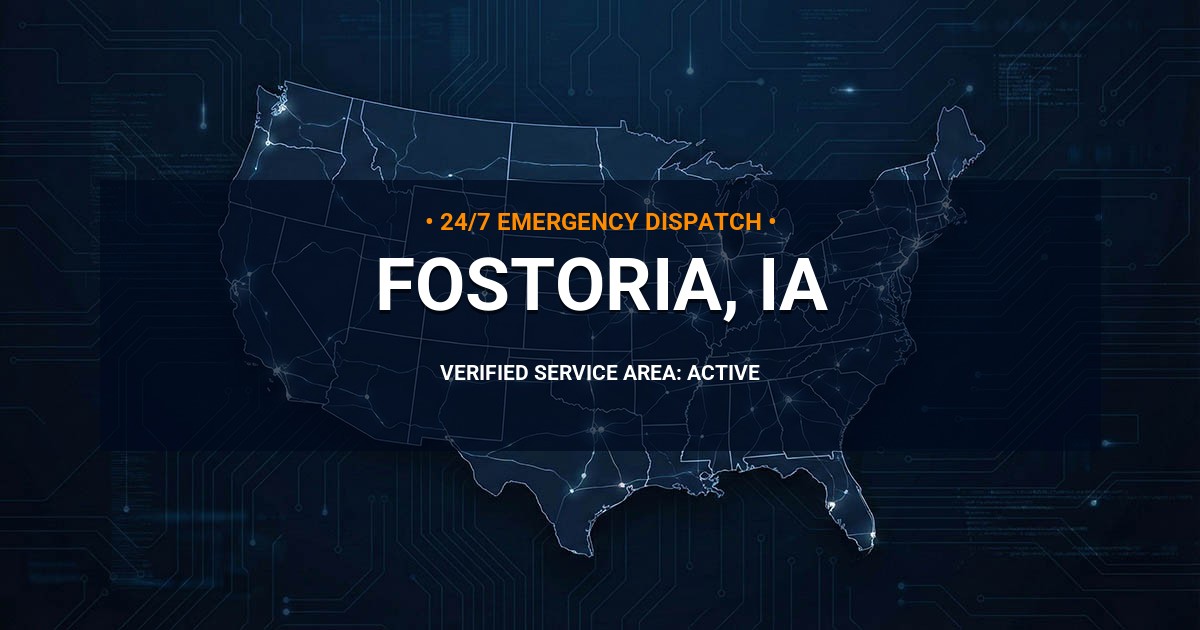 Emergency Plumbing Dispatch Map for Plumbing Services: Fostoria, IA