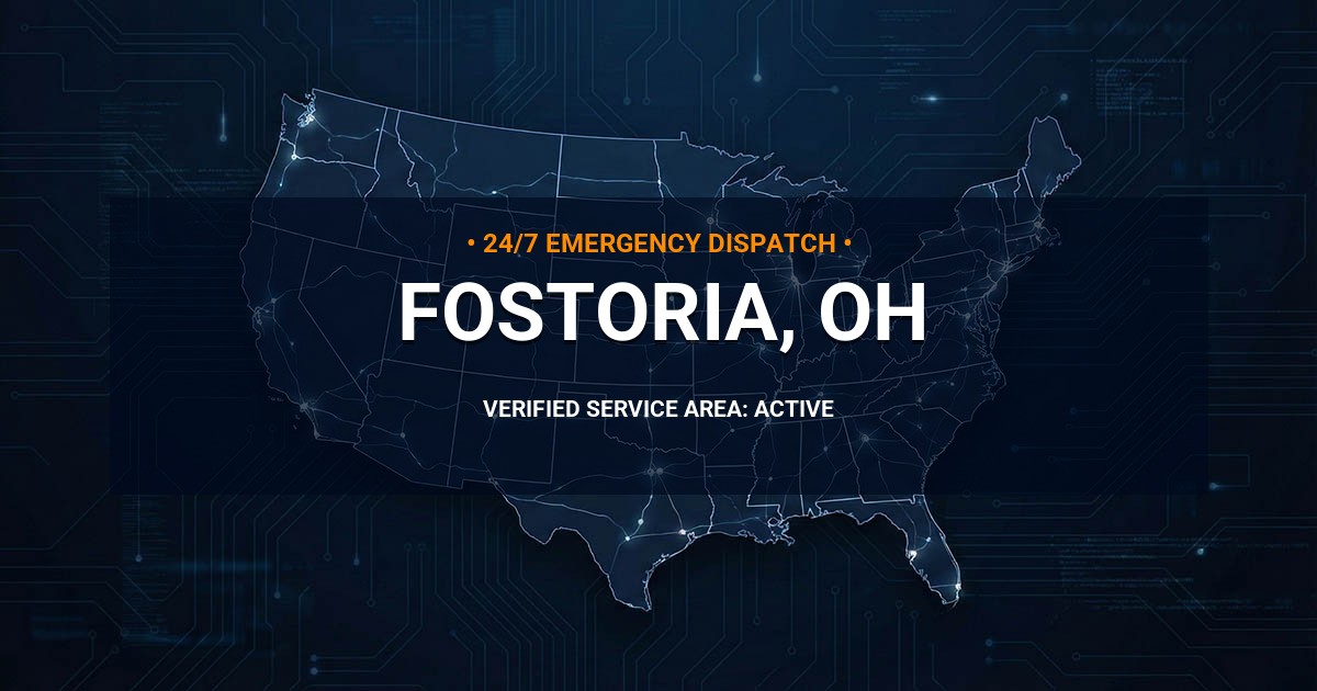 Emergency Plumbing Dispatch Map for Plumbing Services: Fostoria, OH