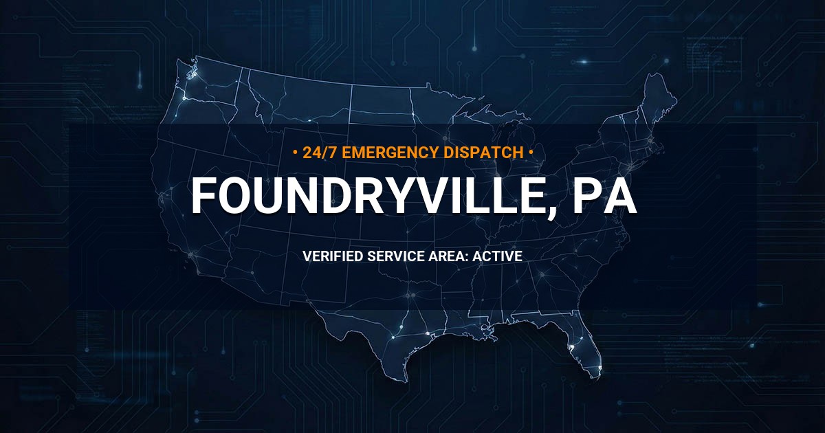 Emergency Plumbing Dispatch Map for Plumbing Services: Foundryville, PA