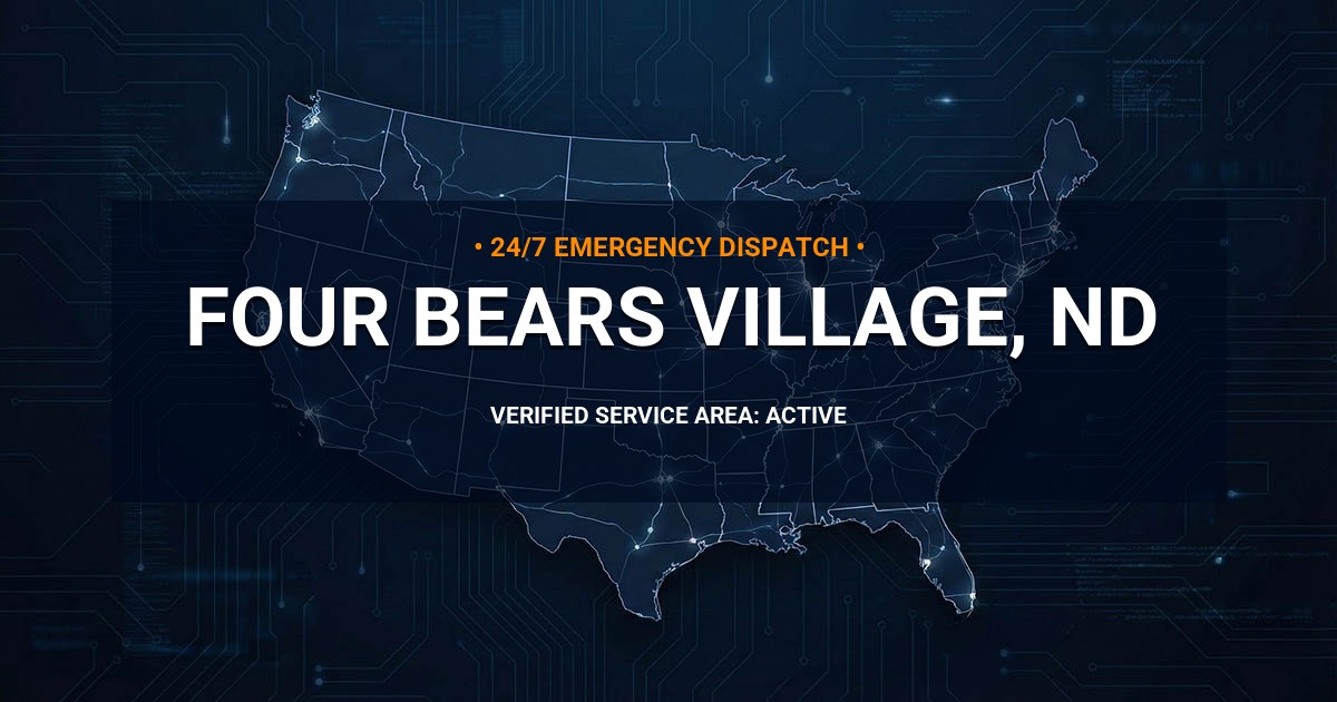 Emergency Plumbing Dispatch Map for Plumbing Services: Four Bears Village, ND