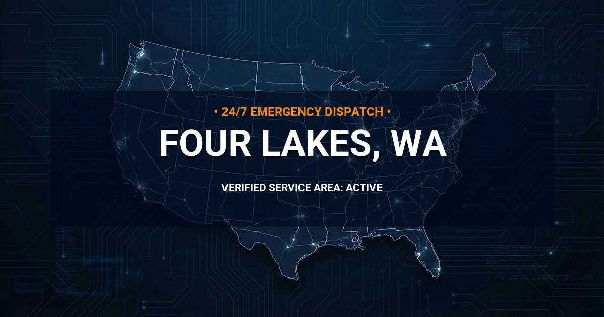 Emergency Plumbing Dispatch Map for Plumbing Services: Four Lakes, WA