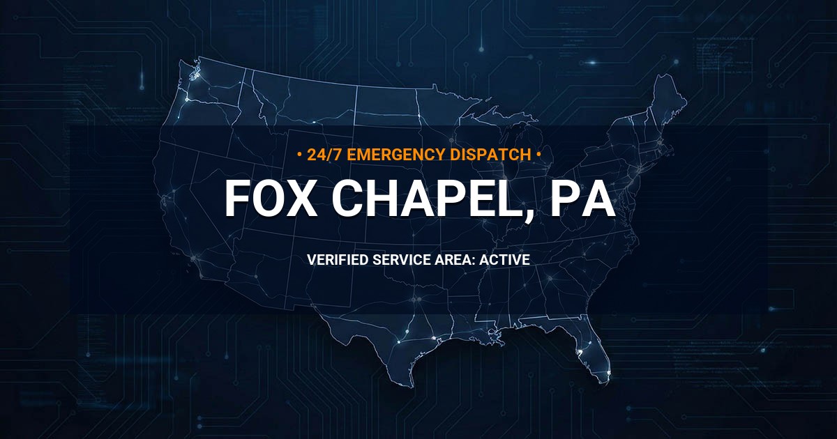 Emergency Plumbing Dispatch Map for Plumbing Services: Fox Chapel, PA