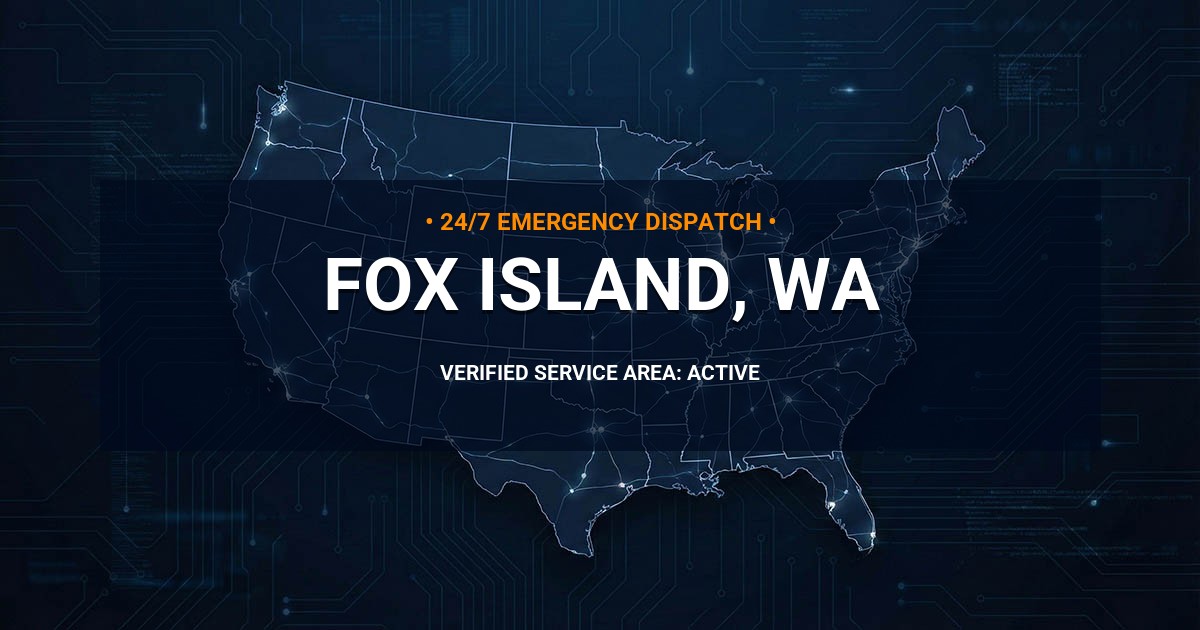 Emergency Plumbing Dispatch Map for Plumbing Services: Fox Island, WA