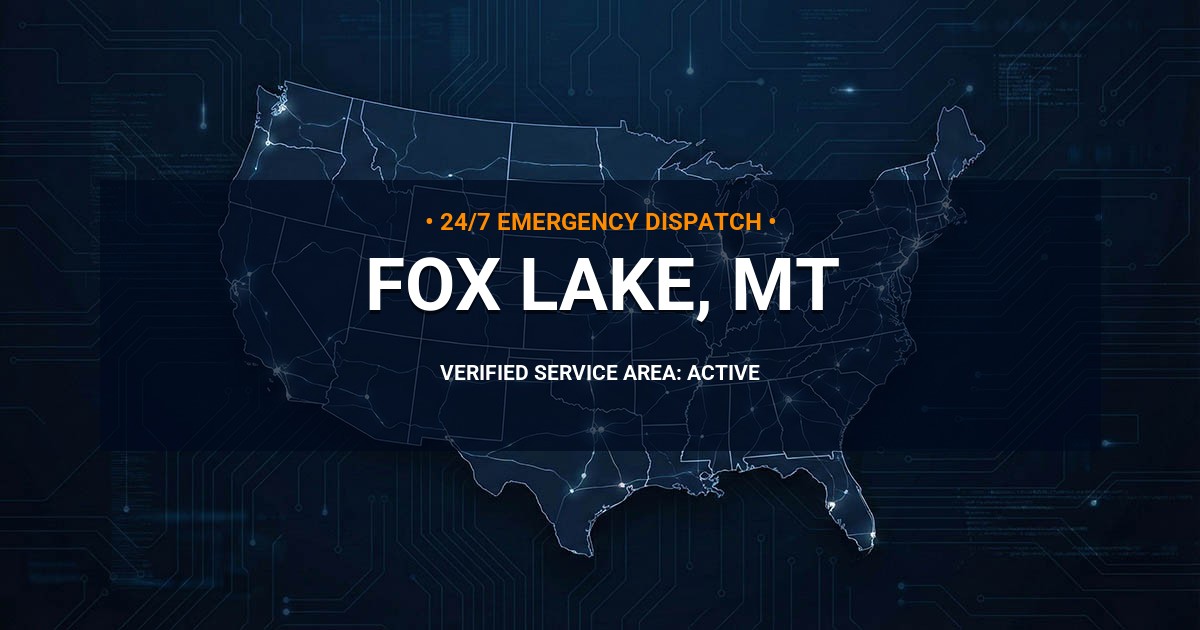 Emergency Plumbing Dispatch Map for Plumbing Services: Fox Lake, MT
