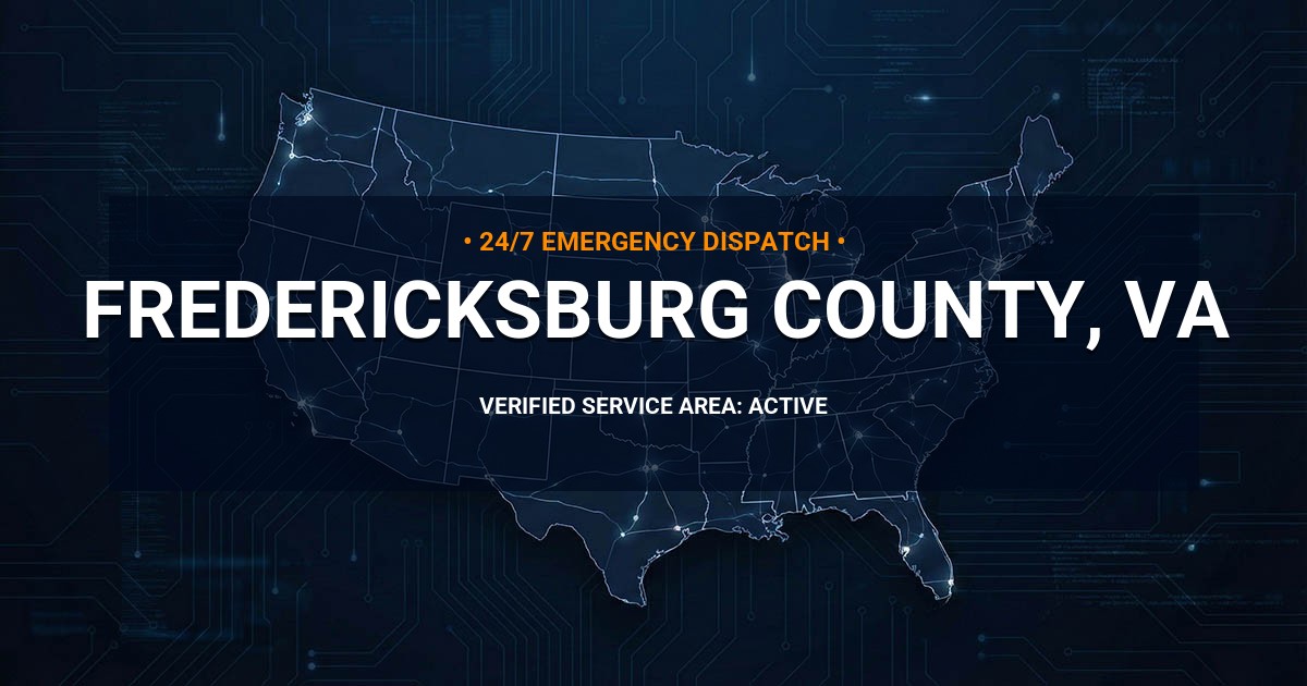 Emergency Plumbing Dispatch Map for Fredericksburg County Plumbing Logistics