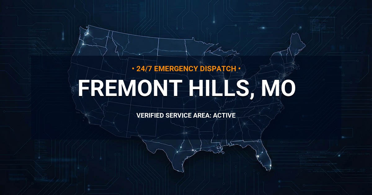 Emergency Plumbing Dispatch Map for Plumbing Services: Fremont Hills, MO