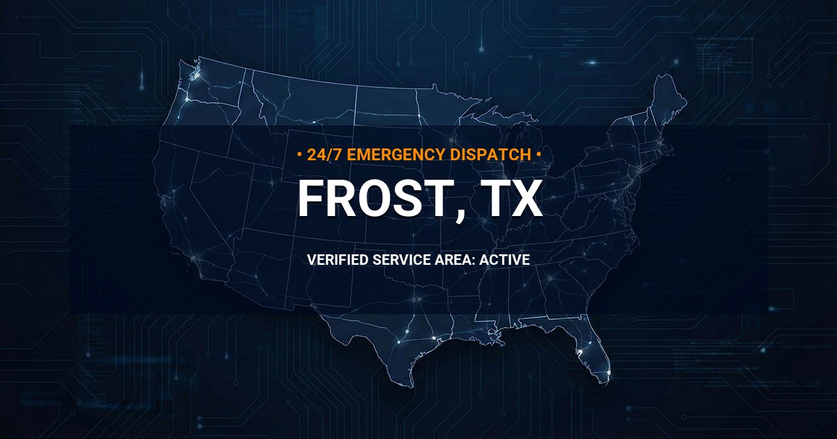 Emergency Plumbing Dispatch Map for Plumbing Services: Frost, TX