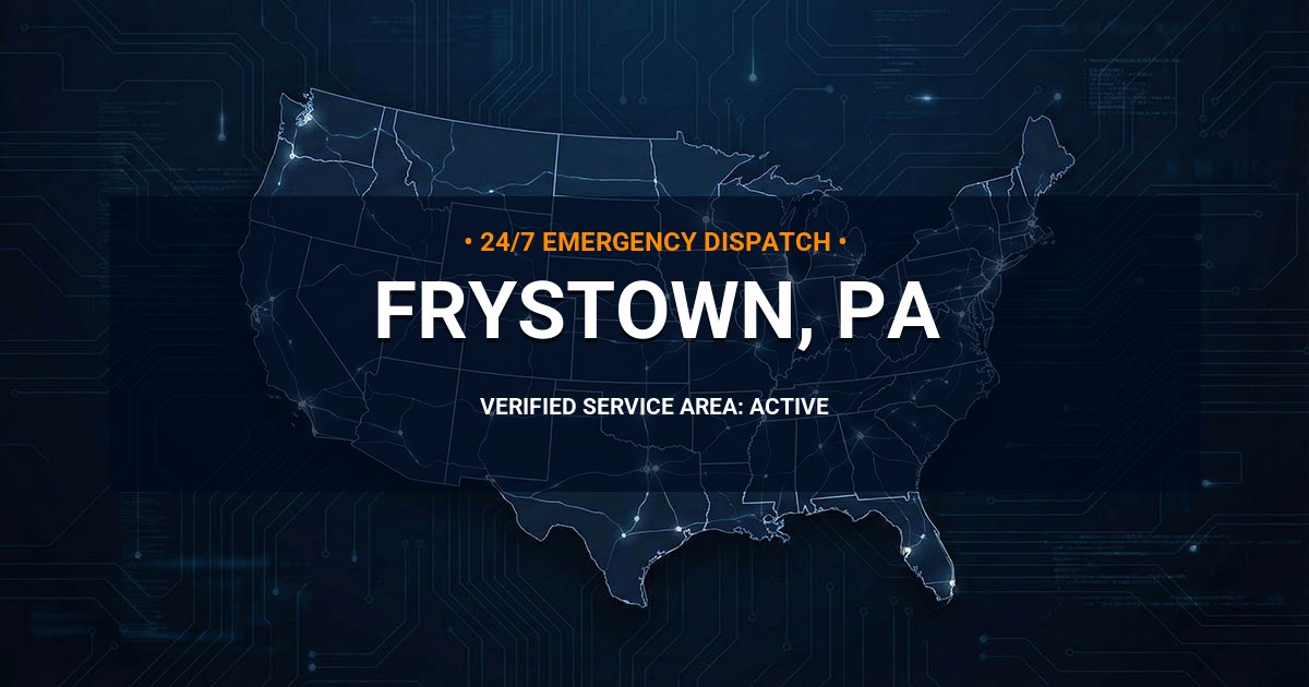 Emergency Plumbing Dispatch Map for Plumbing Services: Frystown, PA