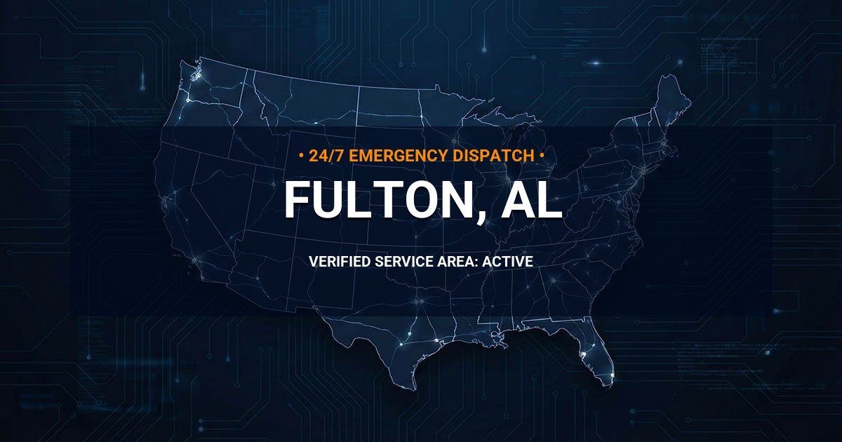 Emergency Plumbing Dispatch Map for Plumbing Services: Fulton, AL