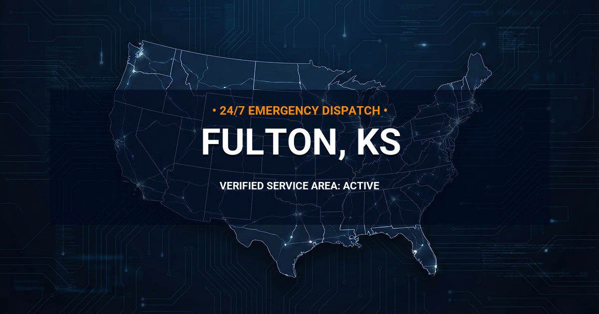 Emergency Plumbing Dispatch Map for Plumbing Services: Fulton, KS