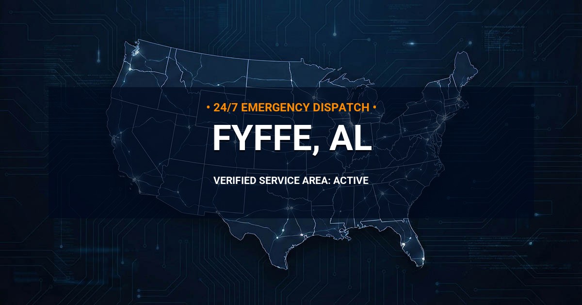 Emergency Plumbing Dispatch Map for Plumbing Services: Fyffe, AL