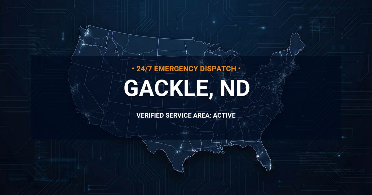 Emergency Plumbing Dispatch Map for Plumbing Services: Gackle, ND