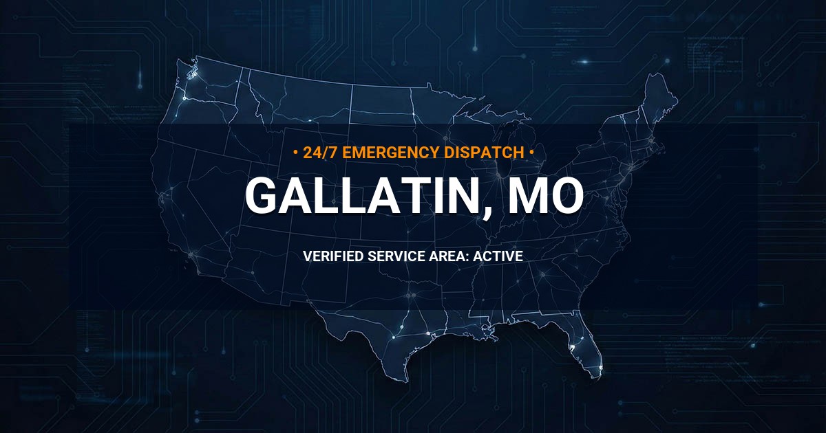 Emergency Plumbing Dispatch Map for Plumbing Services: Gallatin, MO