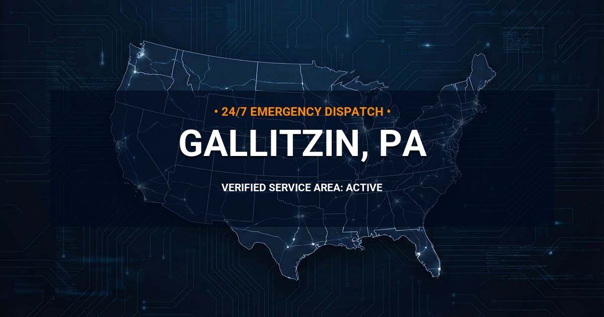 Emergency Plumbing Dispatch Map for Plumbing Services: Gallitzin, PA