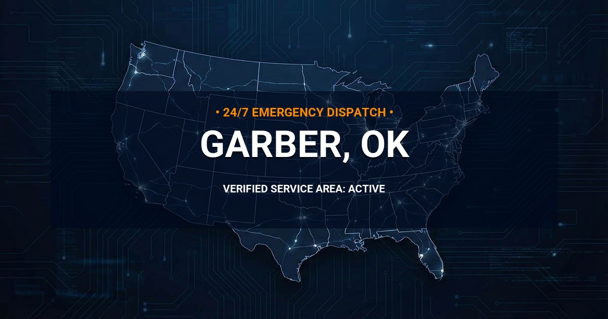 Emergency Plumbing Dispatch Map for Plumbing Services: Garber, OK